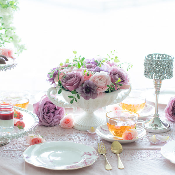 ティーコゼー リボンtype ブルー マリーアントワネット kki.2421 マリーアントワネットのホワイトローズボンネット。 | 危機裸